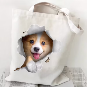 Corgi Breakthrough Canvas Tote Bag
