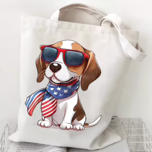 Patriotic Pooch Canvas Tote Bag