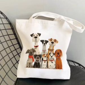 Puppy Party Canvas Tote Bag