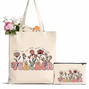 Teacher Bloom Canvas Tote Bag