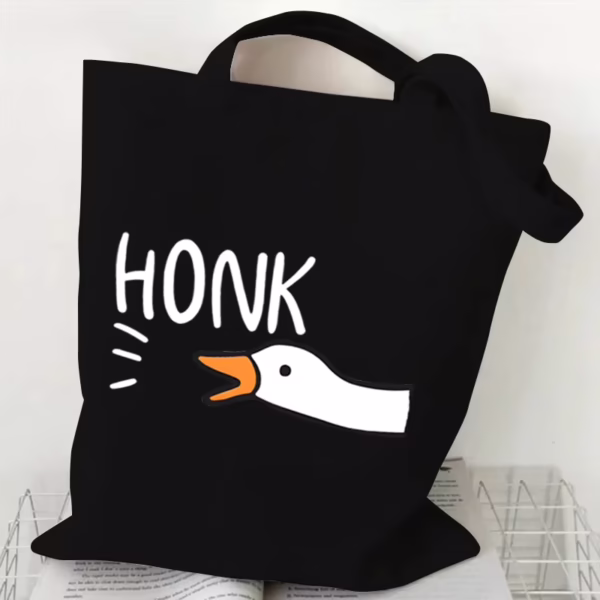 HONK Goose Black Canvas Tote Bag