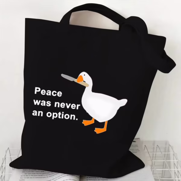 Chaotic Goose Black Canvas Tote Bag