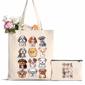 Puppy Love Canvas Tote Bag