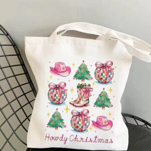 Howdy Christmas Canvas Tote Bag