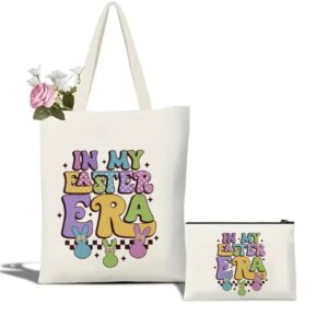 In My Easter Era Three Bunnies Canvas Tote Bag Set