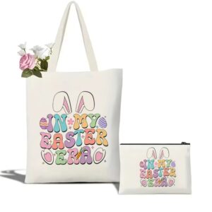 Easter Era Rabbit Ears Canvas Tote Bag Set