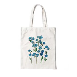 Blue Forget-Me-Not Flowers Canvas Tote Bag