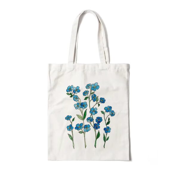 Blue Forget-Me-Not Flowers Canvas Tote Bag